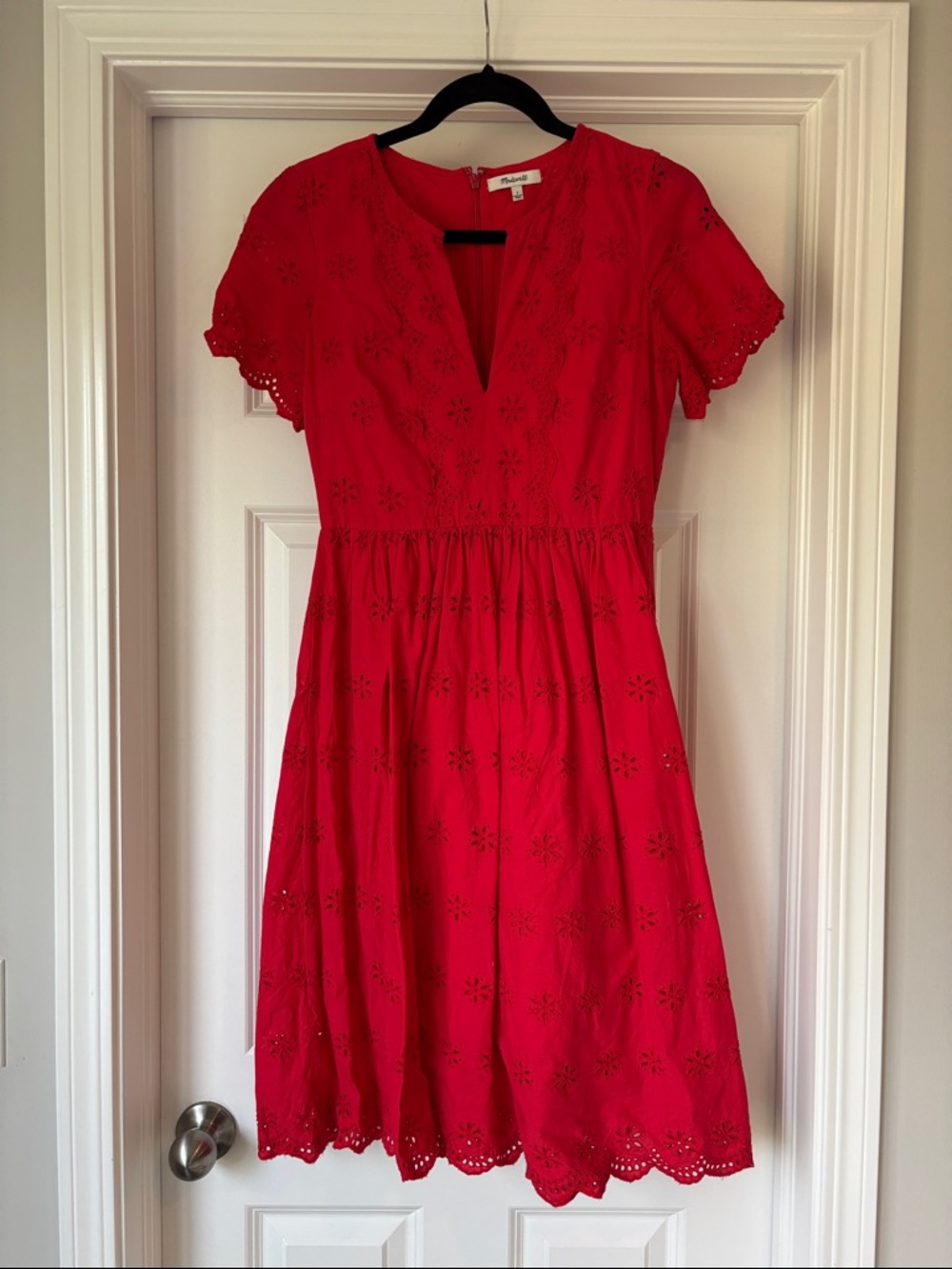 Madewell Embroidered Laser Cut Flower Dress